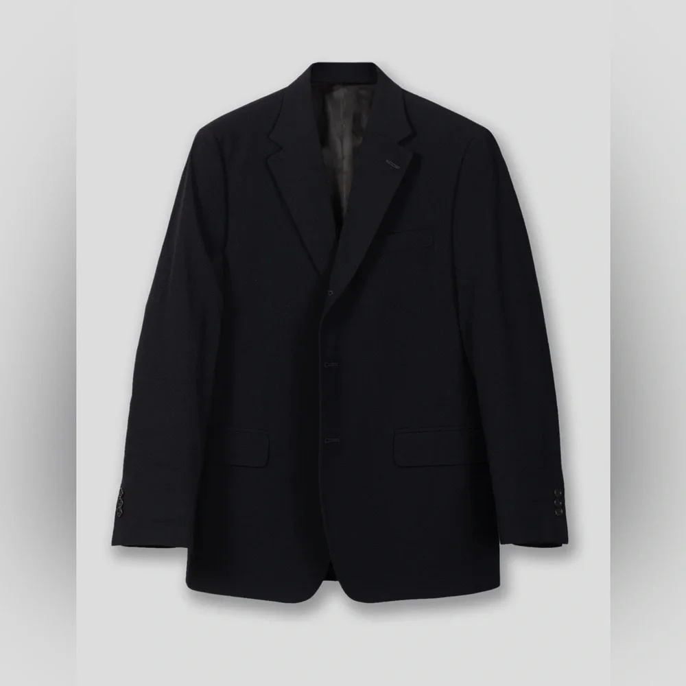 Mario Cavalini Super 120's Italian Wool Navy 3-button Sport Coat, size 44L
